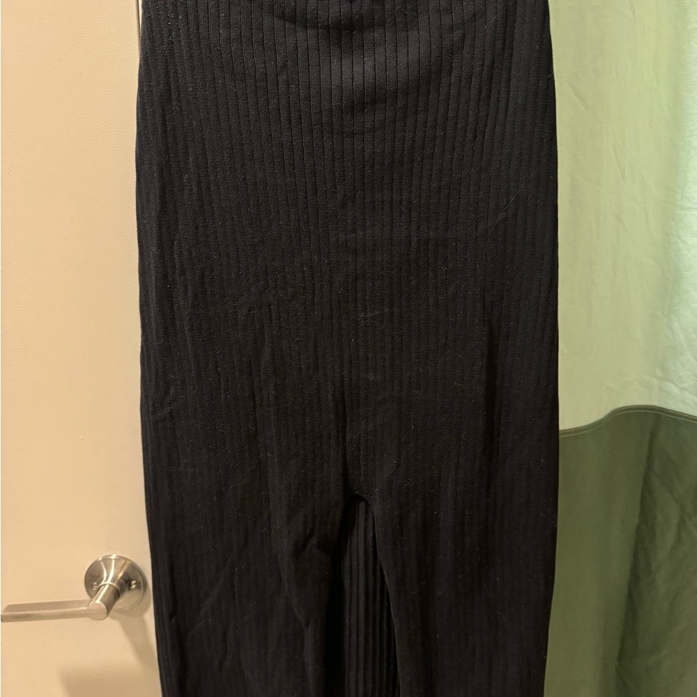 Free People Black Ribbed Knit Skirt